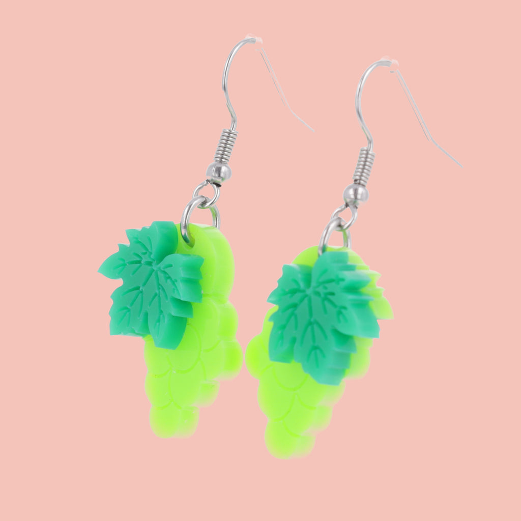 Green Grapes Earrings - Sour Cherry