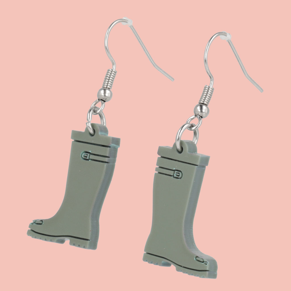 Green Wellies Earrings - Sour Cherry