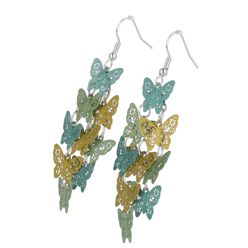 Green Butterfly Earrings - Sour Cherry