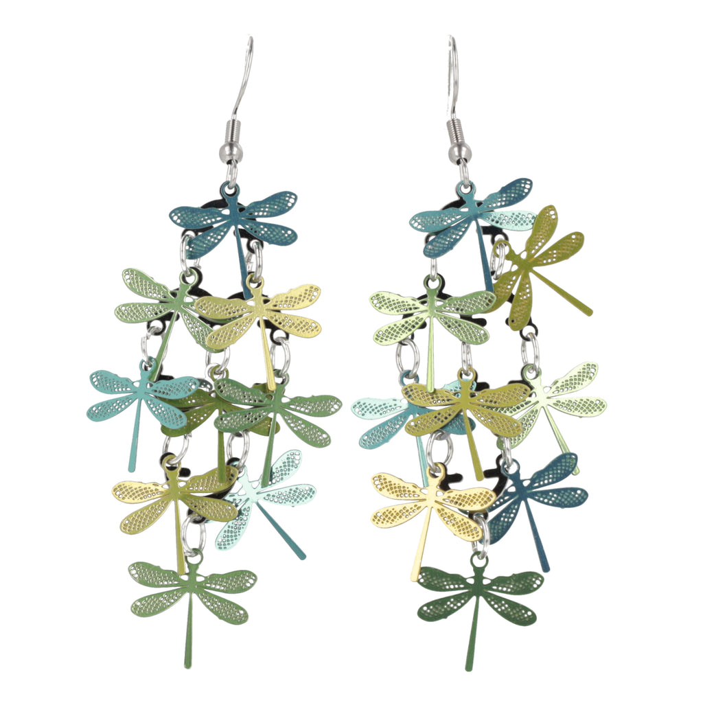 Green Dragonfly Earrings - Sour Cherry