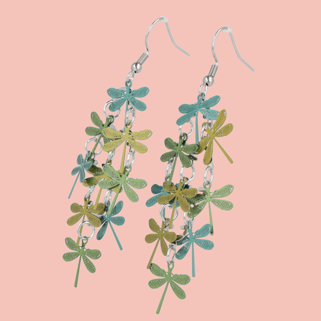Green Dragonfly Earrings - Sour Cherry