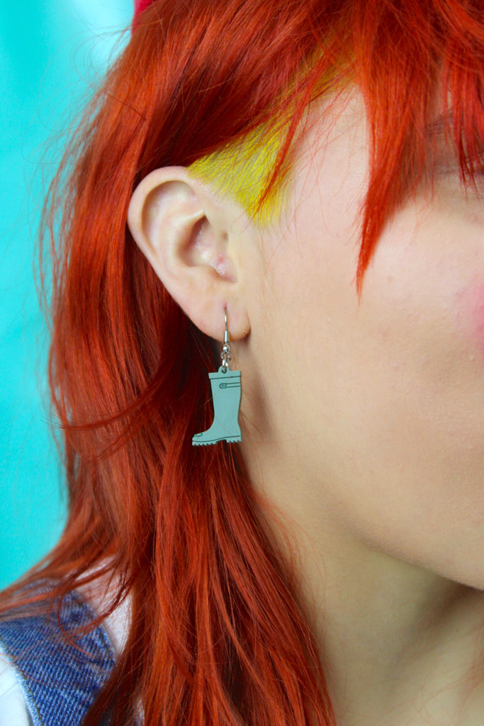 Green Wellies Earrings - Sour Cherry