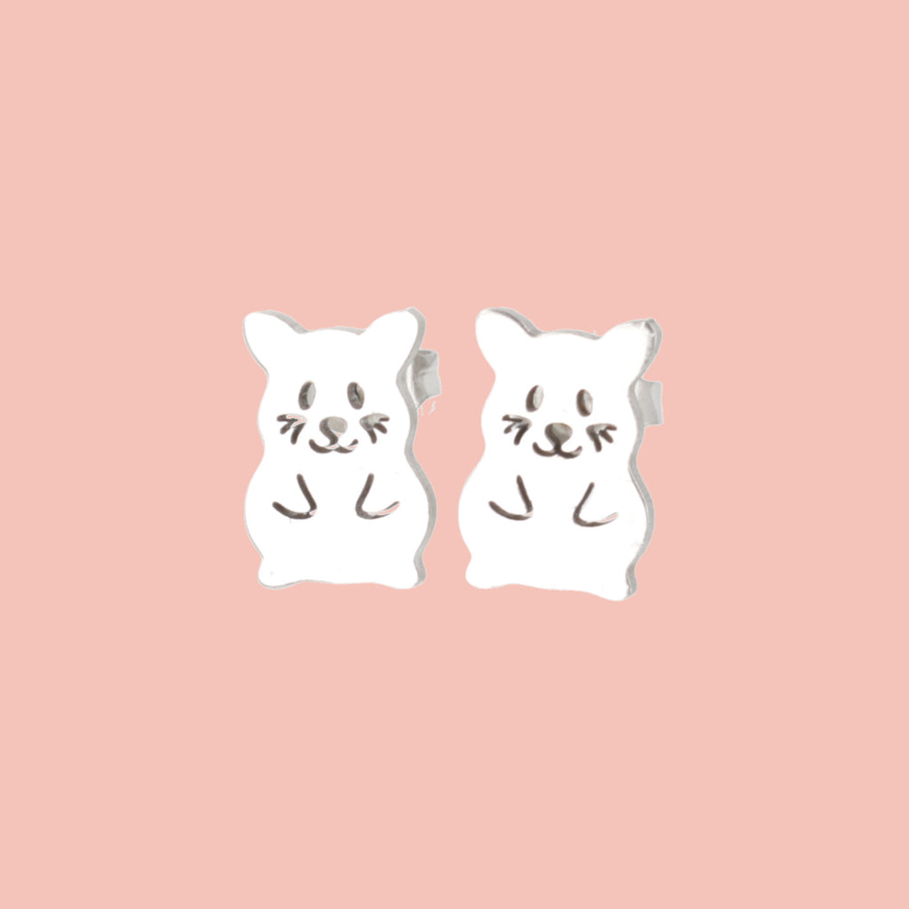 Hamster Stud Earrings - Sour Cherry