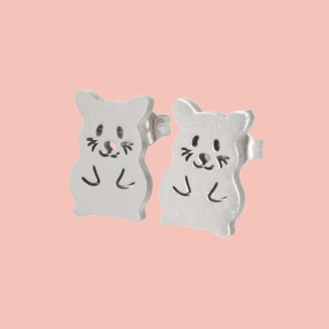 Hamster Stud Earrings - Sour Cherry