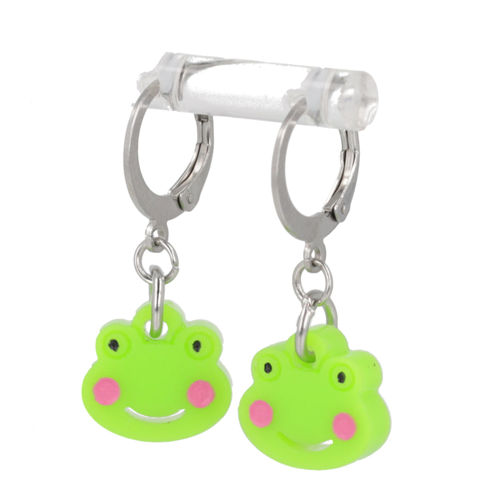 Happy Frogs Huggie Hoop Earrings - Sour Cherry