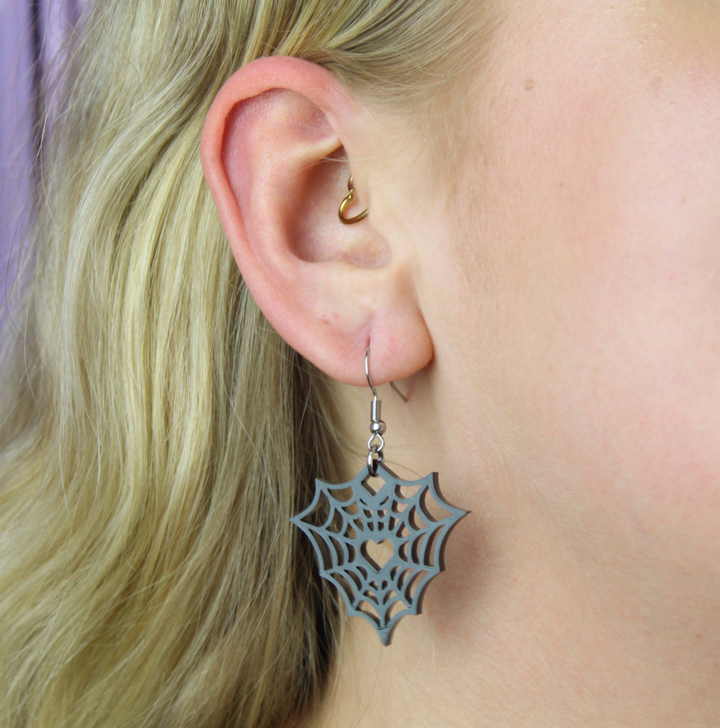 Heart Of The Web Earrings - Sour Cherry