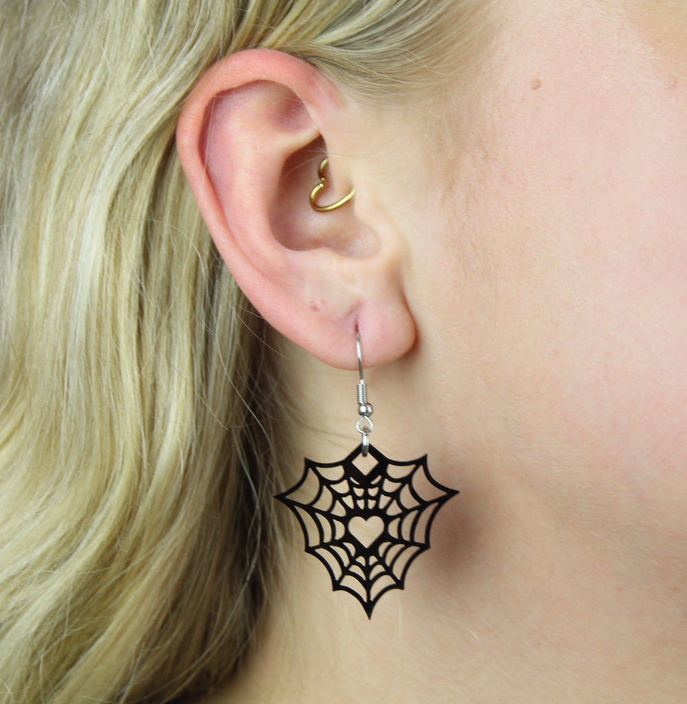 Heart Of The Web Earrings - Sour Cherry