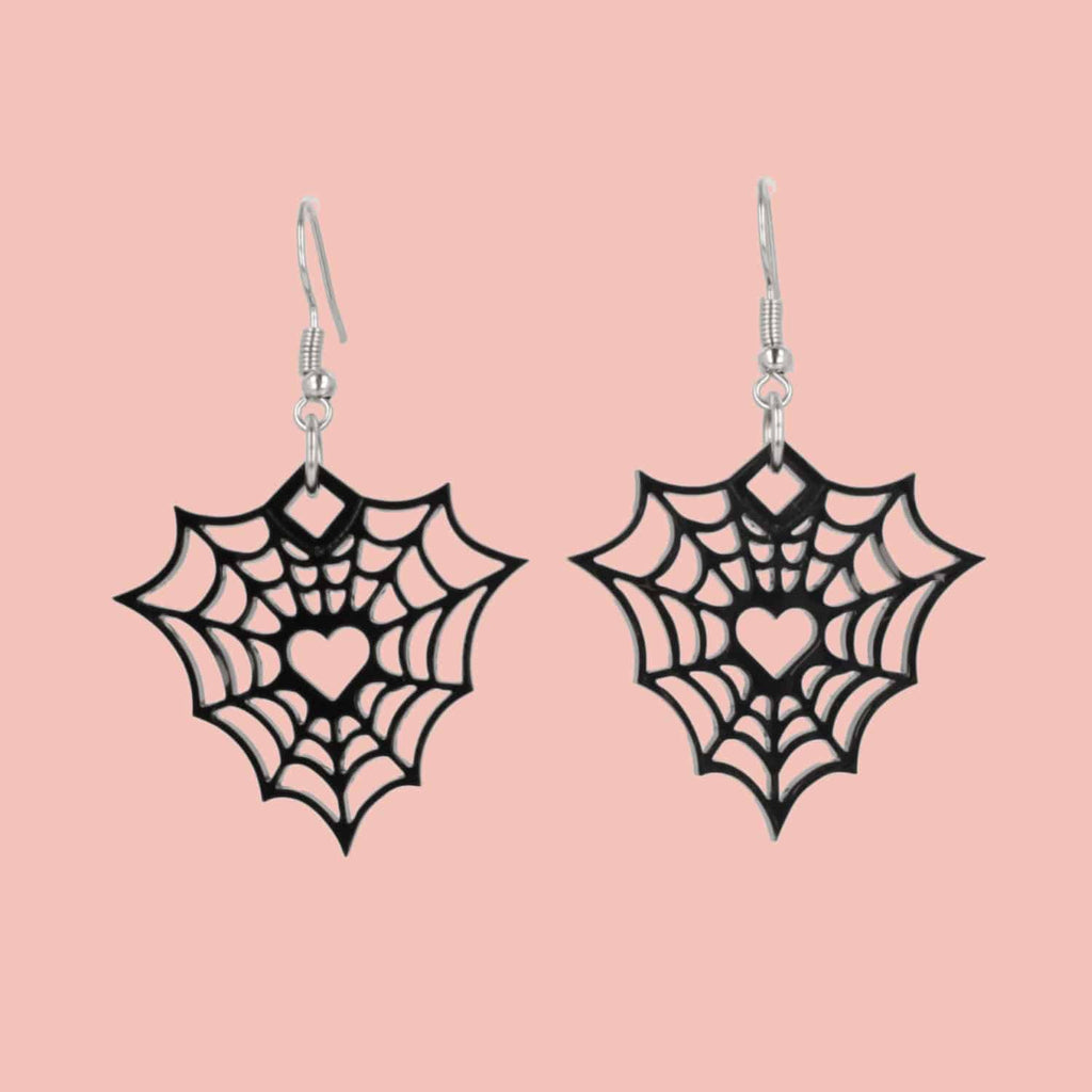 Heart Of The Web Earrings - Sour Cherry