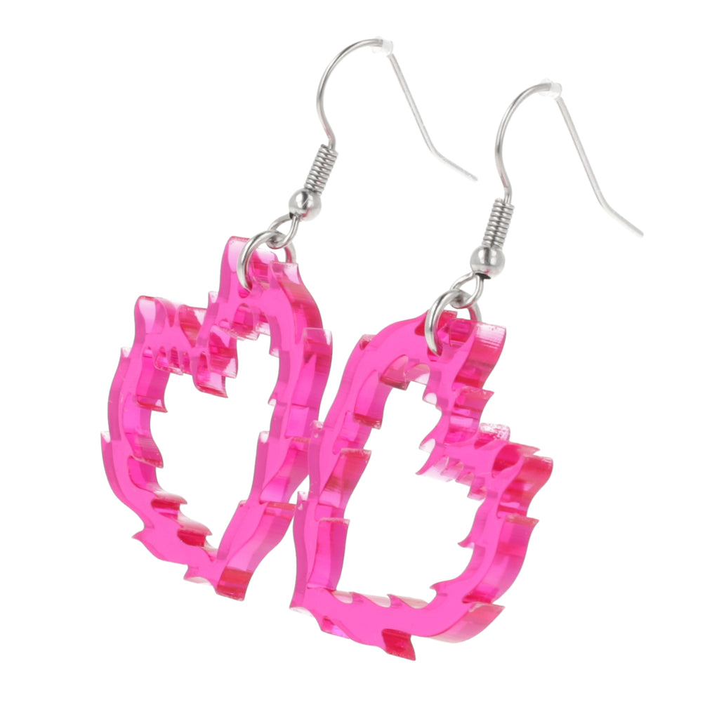 Flame Heart Earrings - Sour Cherry
