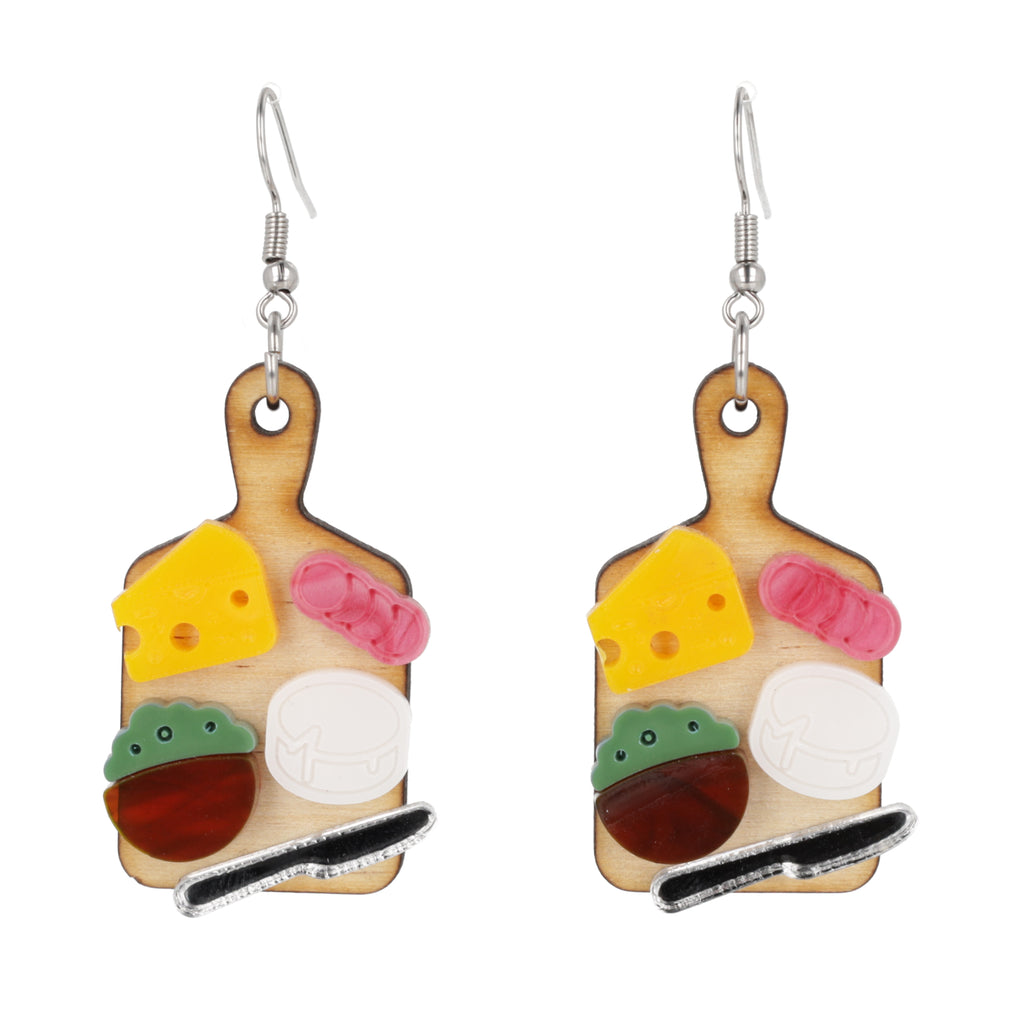 Holy Cheeses Charcuterie Board Earrings - Sour Cherry