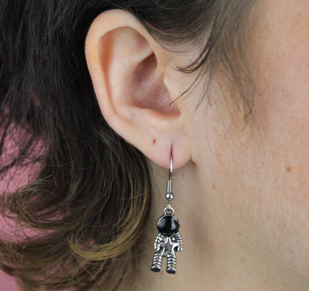 To Infinity Astronaut Earrings - Sour Cherry