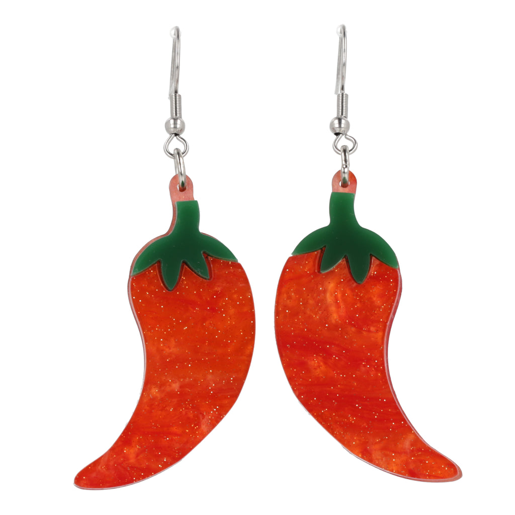 Insanity Chili Pepper Earrings - Sour Cherry