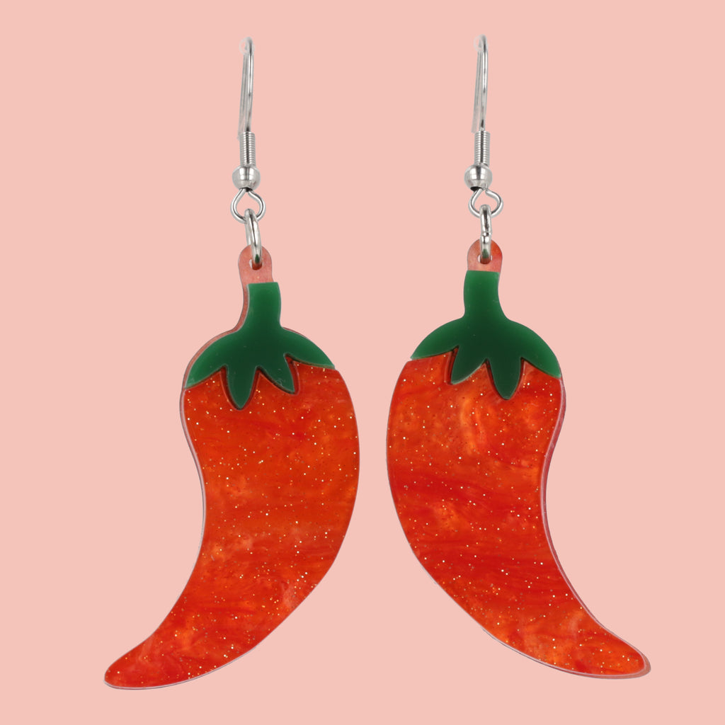 Insanity Chili Pepper Earrings - Sour Cherry