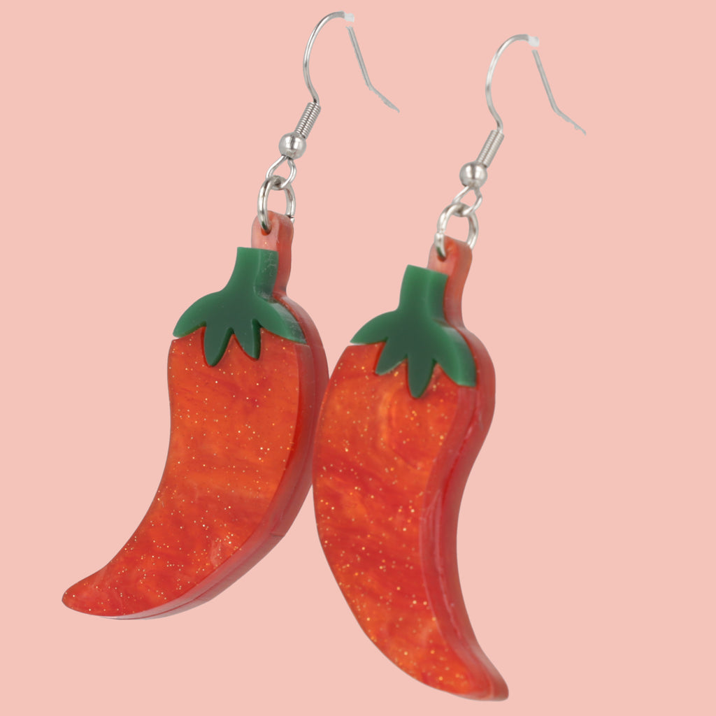Insanity Chili Pepper Earrings - Sour Cherry