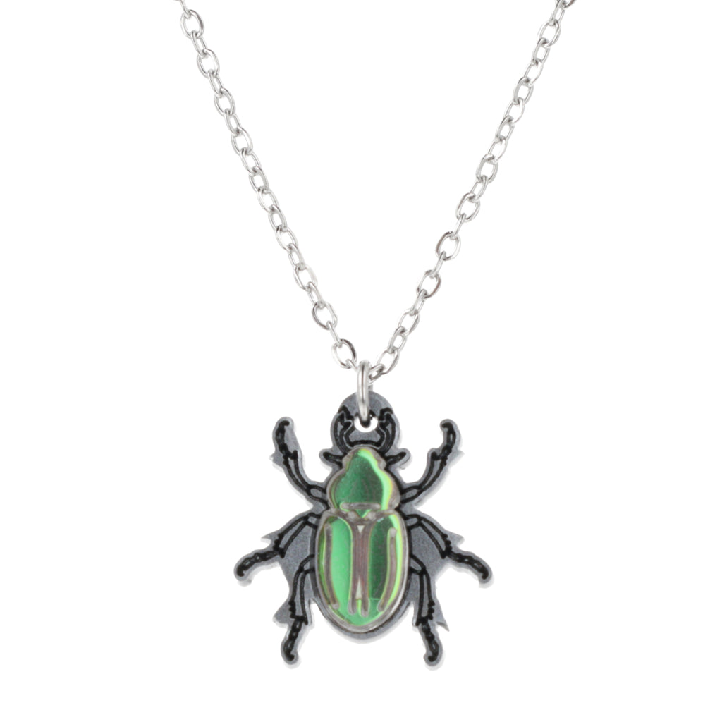 Jewel Summer Beetle Necklace - Sour Cherry