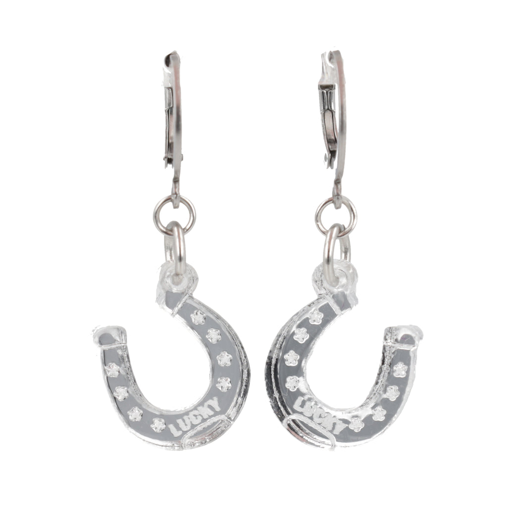 Just My Luck Huggie Hoops Earrings - Silver - Sour Cherry