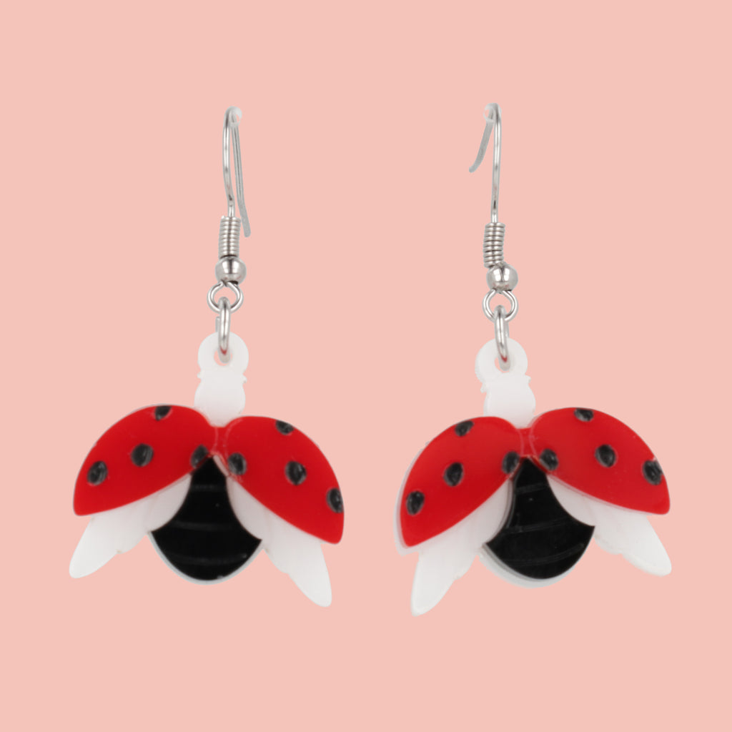 Ladybird Earrings - Sour Cherry