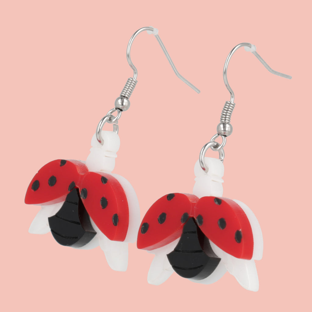 Ladybird Earrings - Sour Cherry
