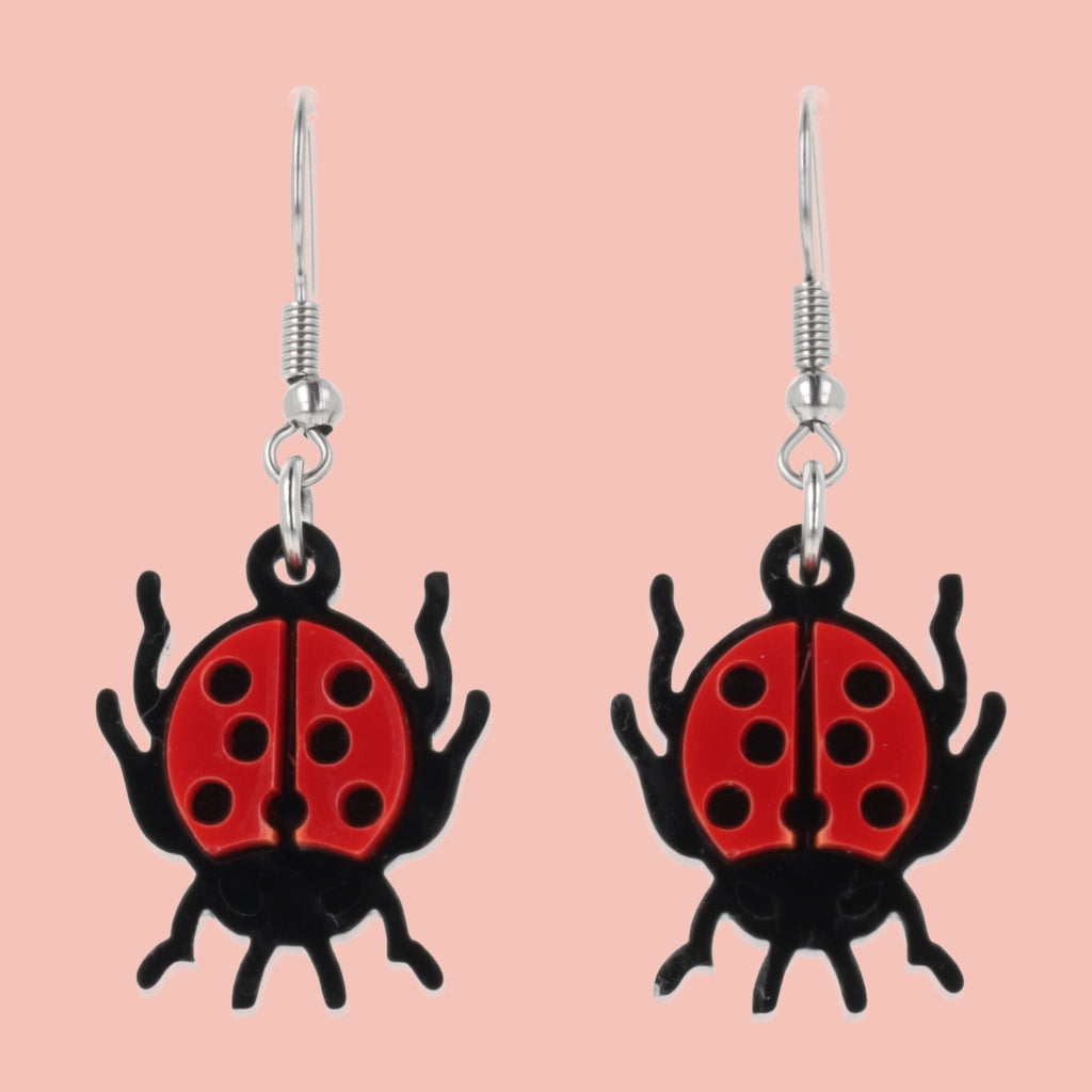 Dotty For You Ladybird Earrings - Bright Red - Sour Cherry
