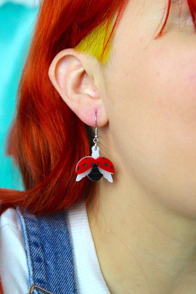 Ladybird Earrings - Sour Cherry