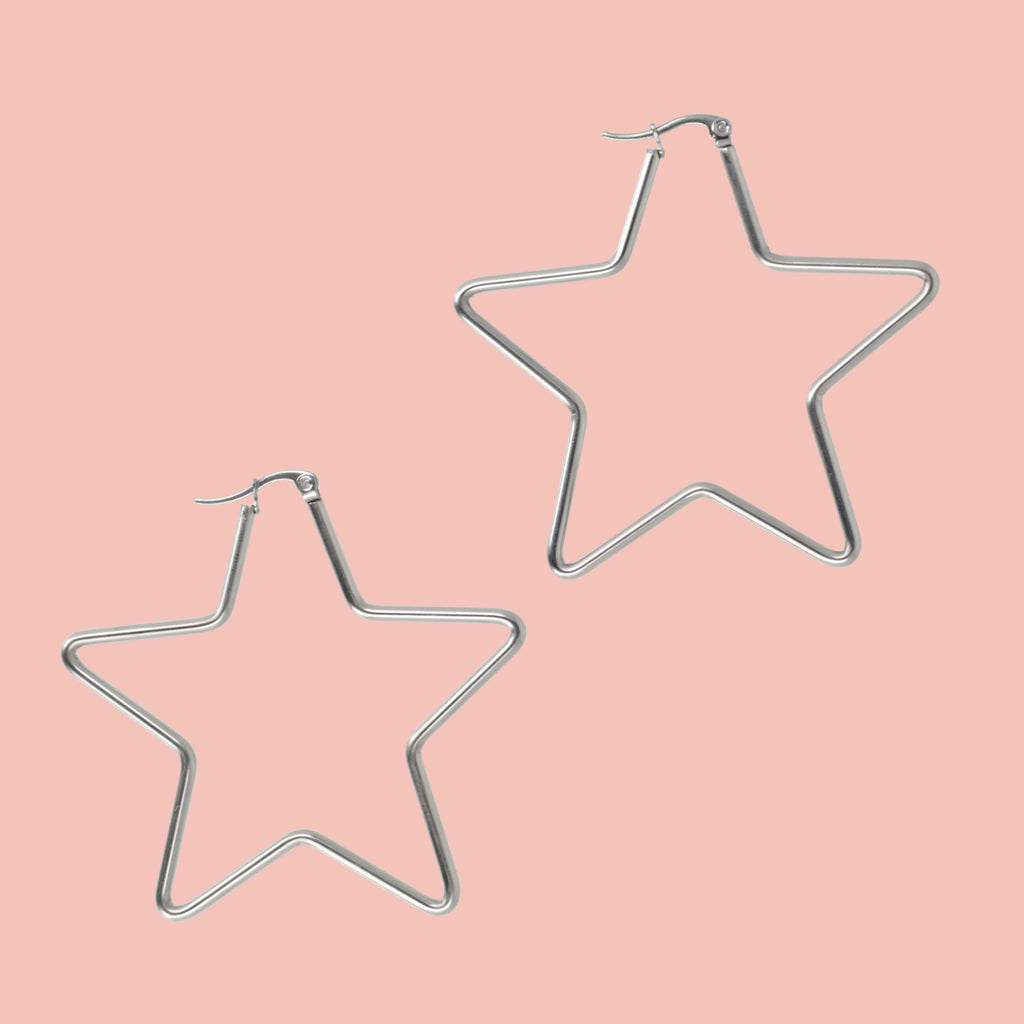 Large Super Star Hoop Earrings - Sour Cherry