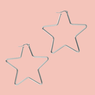 Large Super Star Hoop Earrings - Sour Cherry