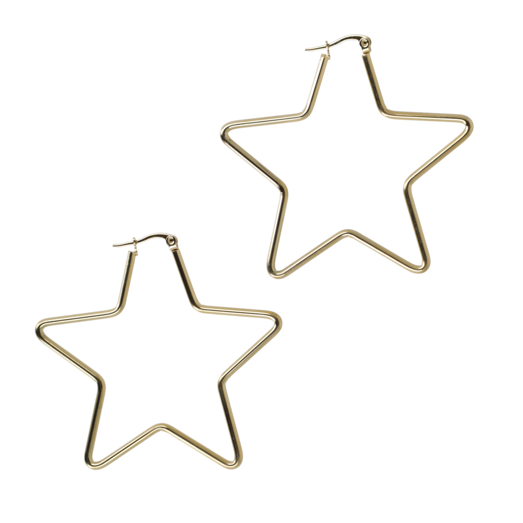 Large Super Star Hoop Earrings (Gold Plated) - Sour Cherry