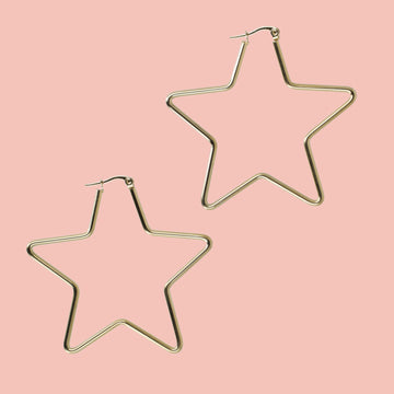 Large Super Star Hoop Earrings (Gold Plated) - Sour Cherry