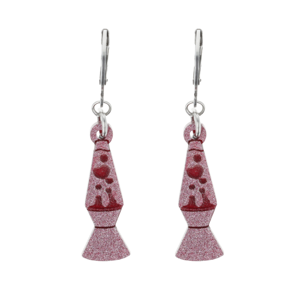 Lava Lamp Huggie Hoop Earrings - Sour Cherry