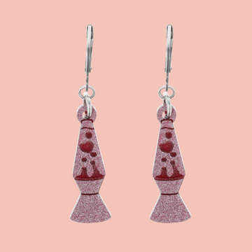 Lava Lamp Huggie Hoop Earrings - Sour Cherry
