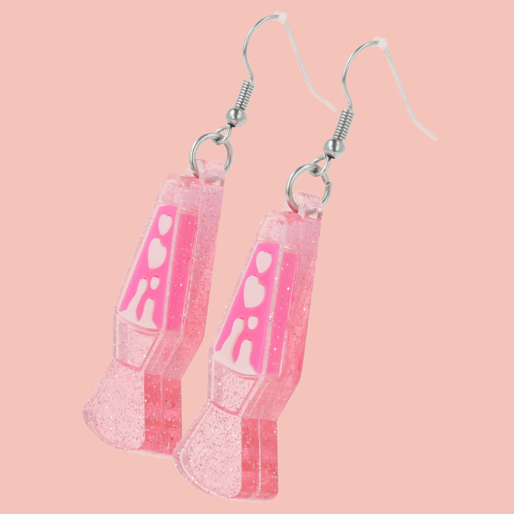 Live, Laugh, Lava Lamp Earrings - Sour Cherry