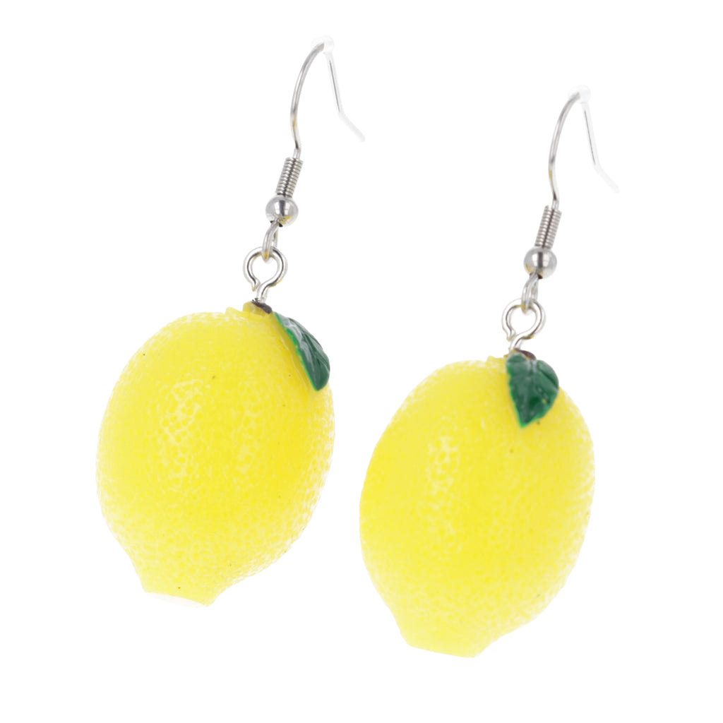 lemon charms on stainless steel earwires
