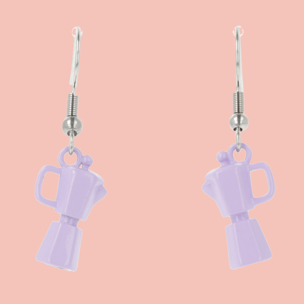 Lilac Coffee Pot Earrings - Sour Cherry