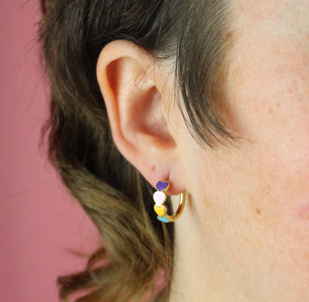 Love Bug Hoop Earrings - Sour Cherry