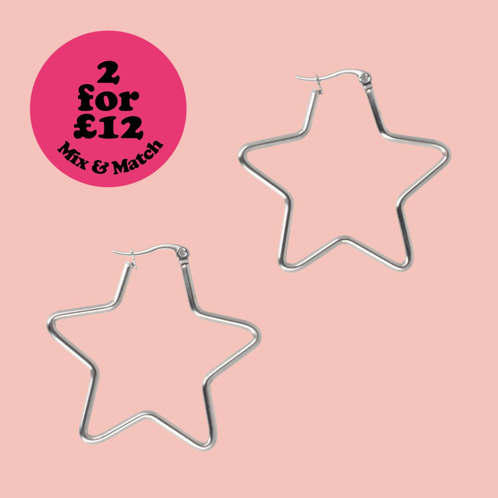 Medium Super Star Hoop Earrings - Sour Cherry