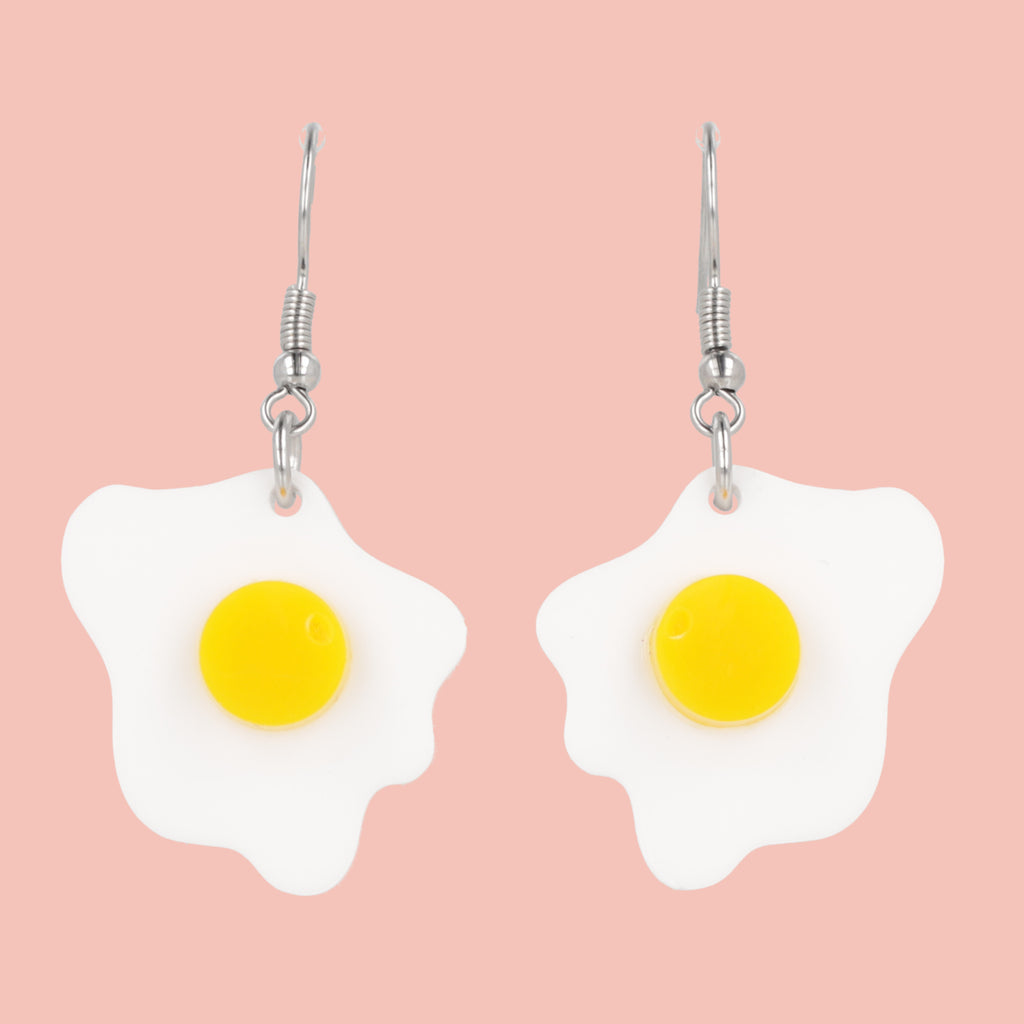 Mini Fried Egg Earrings - Sour Cherry