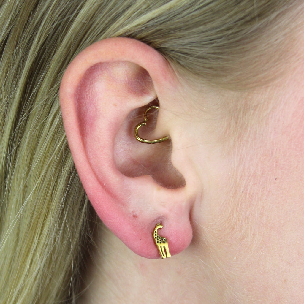 Giraffe Stud Earrings (Gold Plated) - Sour Cherry