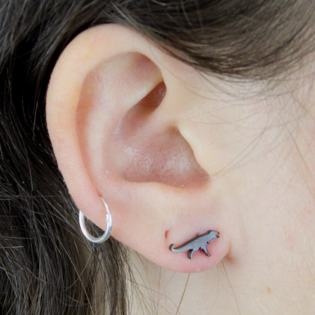 T-Rex Stud Earrings (Black) - Sour Cherry
