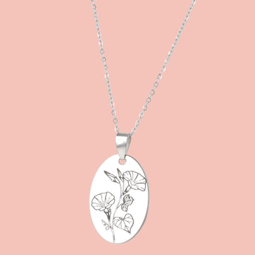 September Birth Flower Necklace - Morning Glory - Sour Cherry