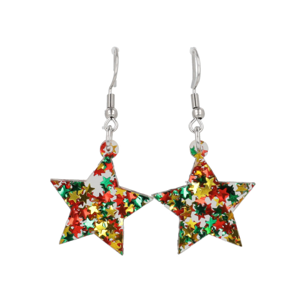 Multicolour Stellar Confetti Star Earrings - Sour Cherry
