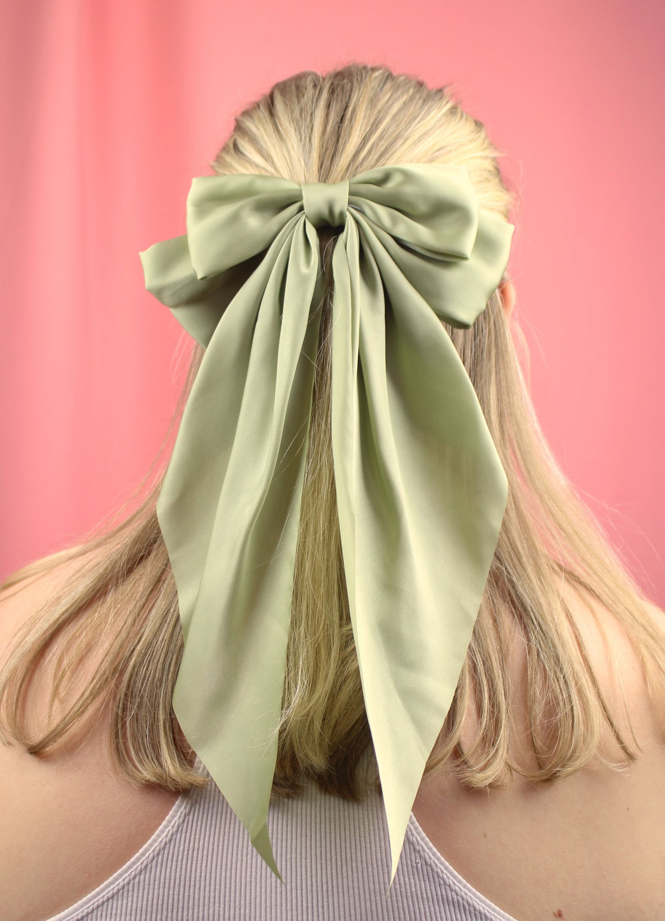 The Bigger The Bow Hair Clip - Olive Green - Sour Cherry