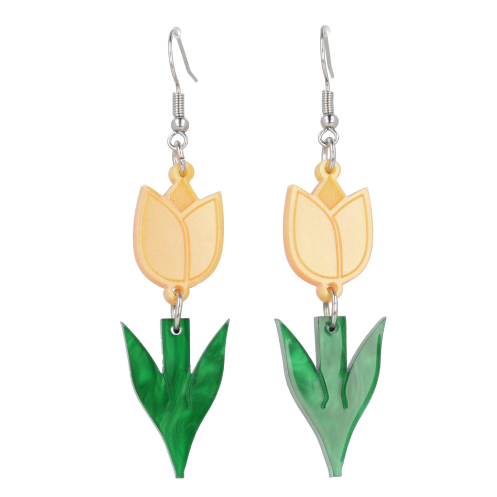 Tiptoe Through the Tulips Earrings (Orange) - Sour Cherry