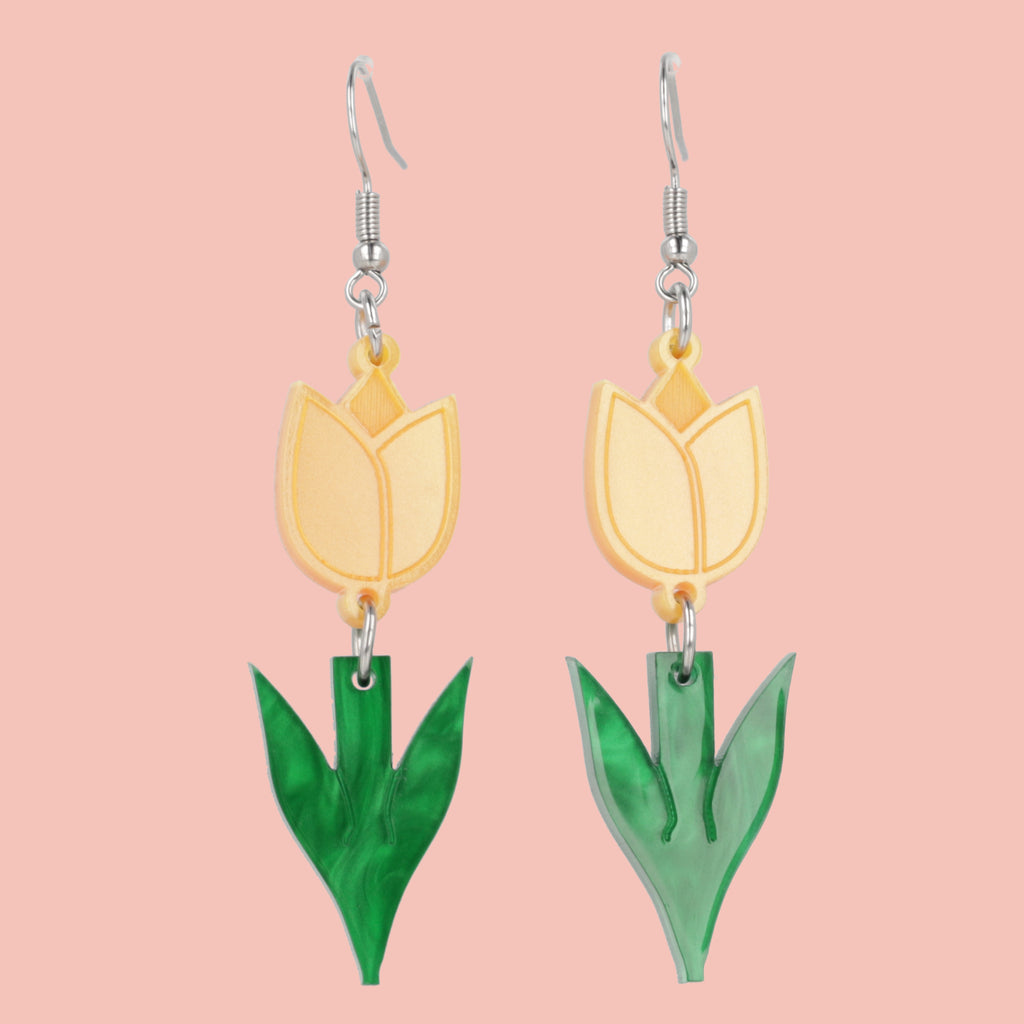 Tiptoe Through the Tulips Earrings (Orange) - Sour Cherry