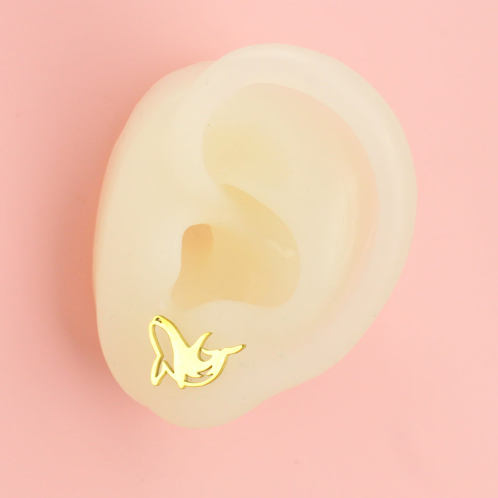 Orca Stud Earrings - Gold Plated - Sour Cherry