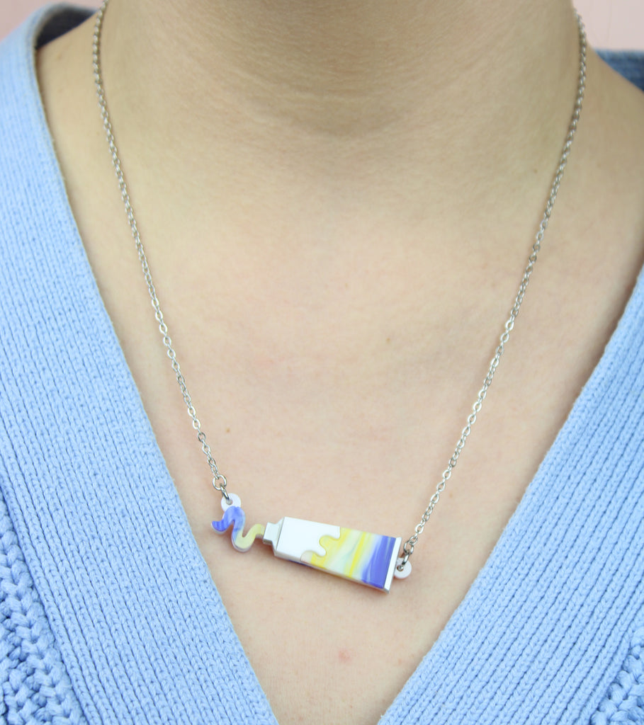 This Is An Art Paint Tube Necklace - Sour Cherry