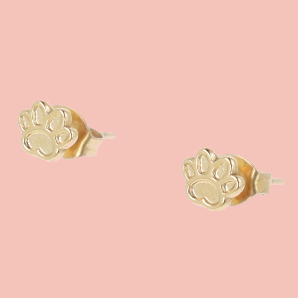 Pawfect Stud Earrings - Gold Plated - Sour Cherry