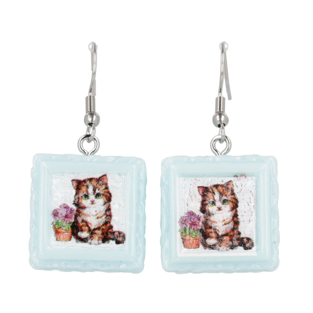 Pawtrait Cake Earrings - Blue - Sour Cherry