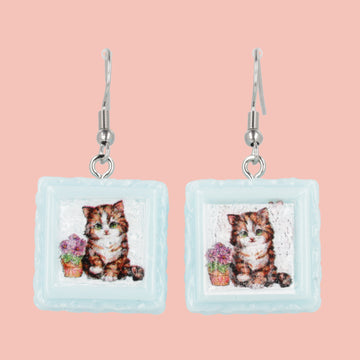 Pawtrait Cake Earrings - Blue - Sour Cherry