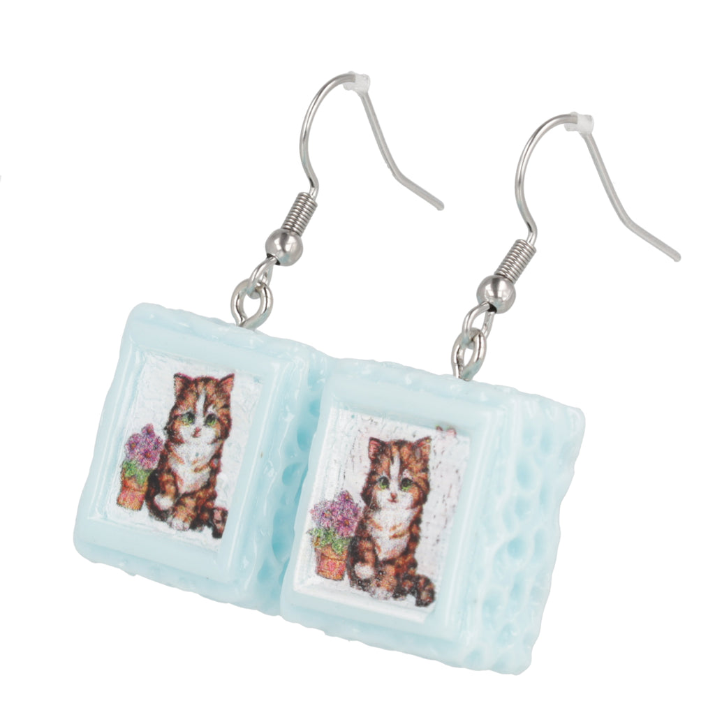 Pawtrait Cake Earrings - Blue - Sour Cherry