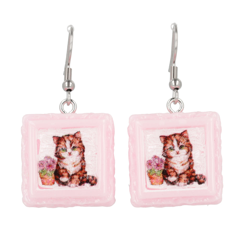 Pawtrait Cake Earrings - Pink - Sour Cherry